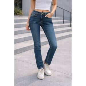 DL1961 Women Skinny Ankle Jeans Sz 26/2 Blue Medium Wash Mid Rise Stretch Denim